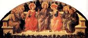 Fra Filippo Lippi Sts Francis,Lawrence,Cosmas or Damian,John the Baptist,Damian or Cosmas,Anthony Abbot and Peter Spain oil painting artist